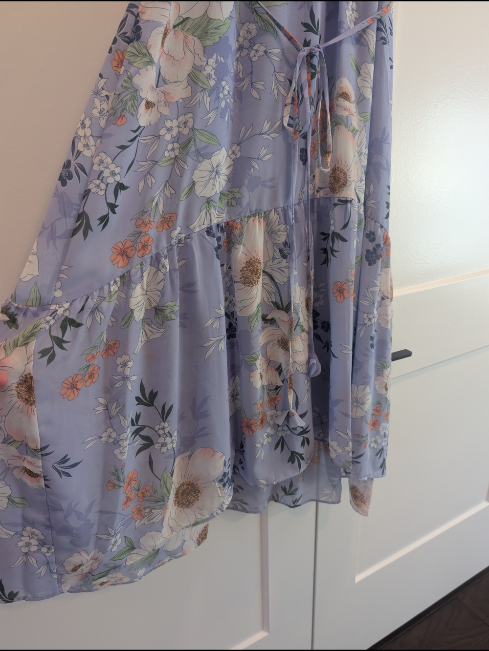 Eliza J Floral Maxi Lavender Floral Fit & Flare Halter Chiffon Dress Size 14 - Picture 6 of 12